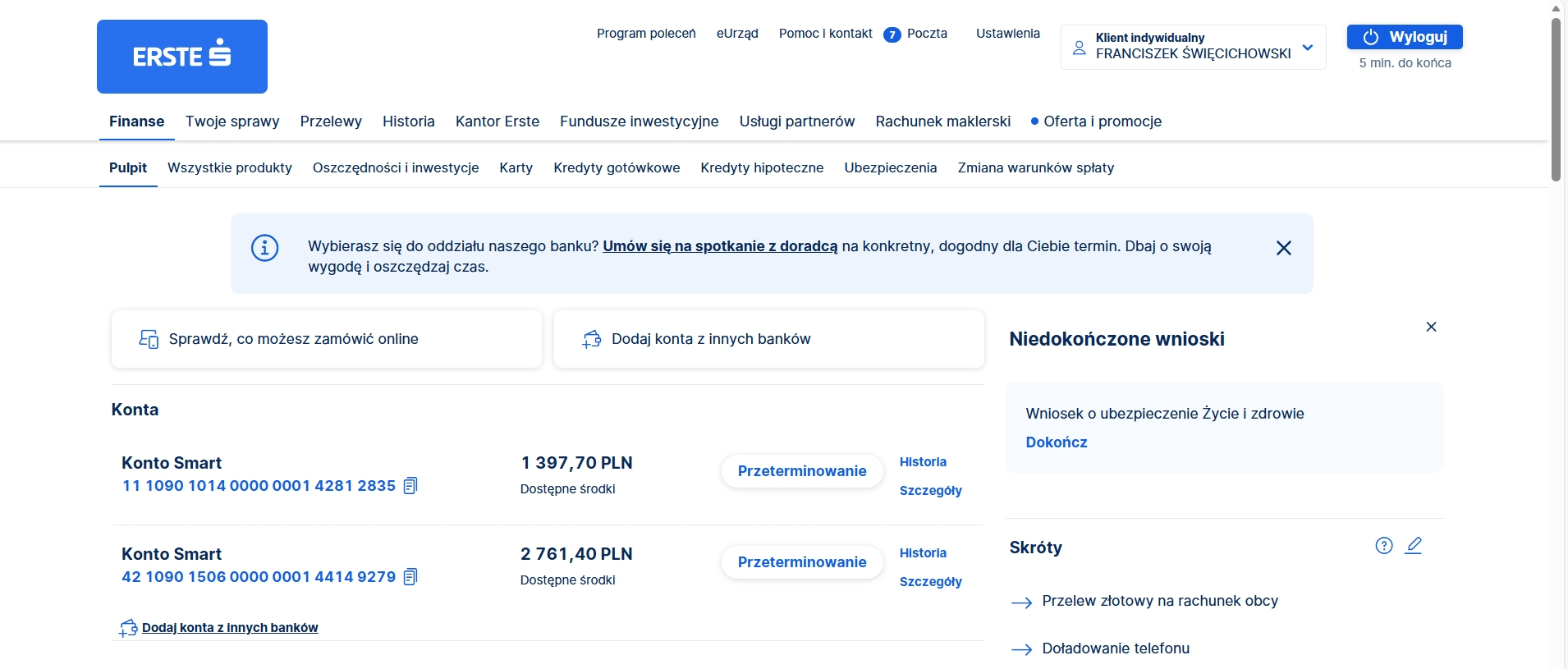 Erste Bank Polska - bankowość elektroniczna dla klienta indywidualnego